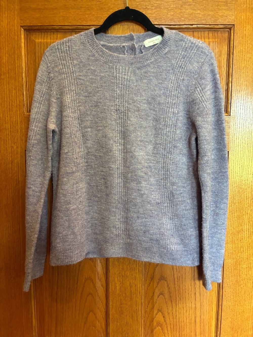 Sophie Rue Periwinkle Rib-Panel Crewneck Sweater